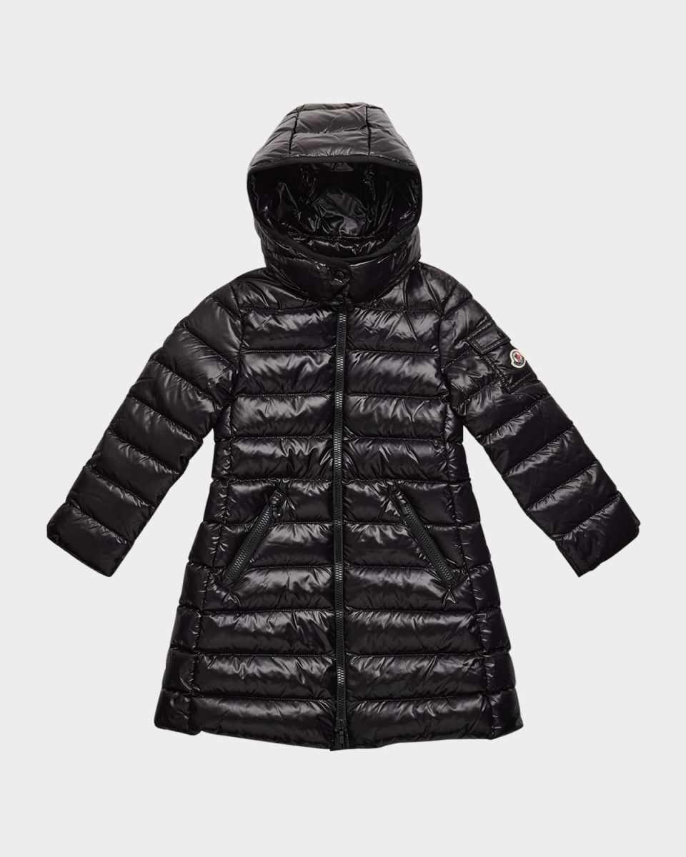 Girl's Moka Shiny Puffer Coat, Size 8-14